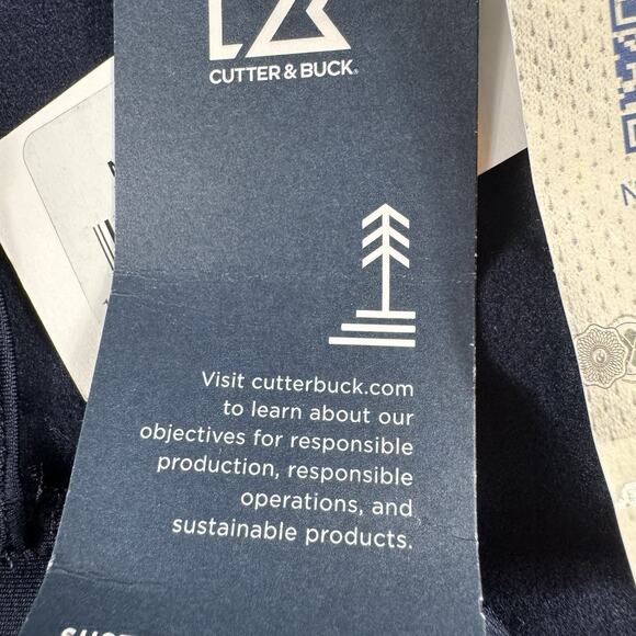 Cutter & Buck Notre Dame Quarter Zip Pullover L Navy Stretch Performance Top NWT - Picture 8 of 16